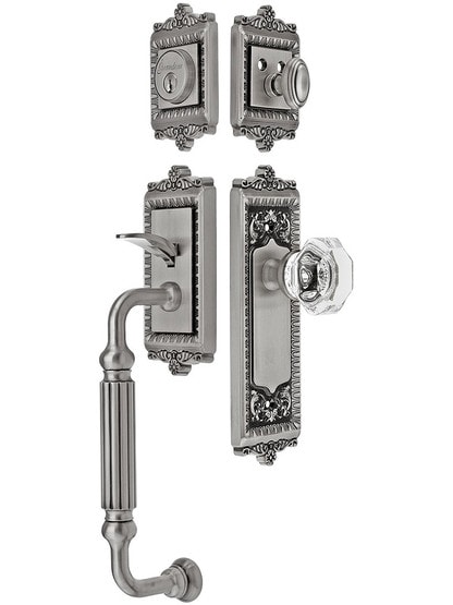 Grandeur "Windsor" Thumblatch Entry Set With Windsor Interior Plate